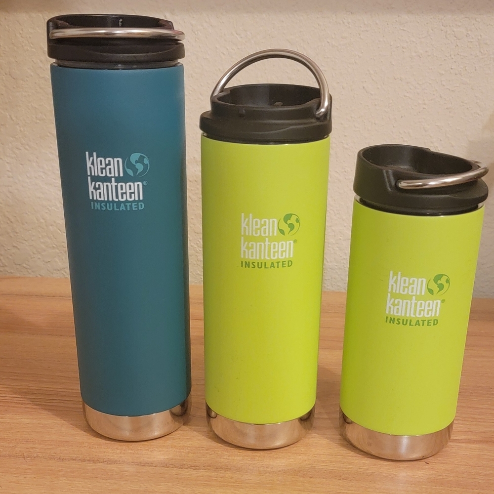 Lot Of Three Klean Kanteen TK Wide Stainless Steel Thermal Tumblers